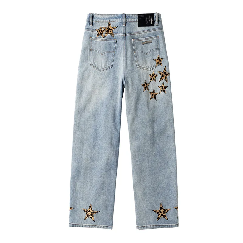P270 💰 (Top version) chrome hearts ss25 blue star leopard print leather denim workwear logging pants. Styles with different wash textures, very friendly to people with thin legs and thick legs. The slightly flared version is very flattering to the leg shape. Moderate length that never goes out of style, easy and casual to match, basic styling for various styles, a must-have in the wardrobe! The fabric is stiff but also makes the upper body soft without losing texture. The washing process is even more perfect. It is a must-have item for everyone! ! !   Color: blue Size: 30-32-34-36 30 32 34 36 Waist circumference 80 85 90 95 Sitting circumference 105 110 135 120 Foot opening 46 47 48 49 External length 102 103 104 105